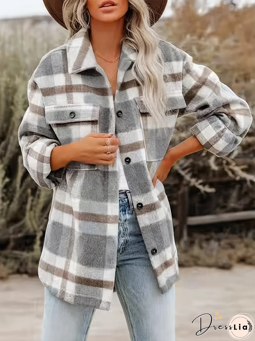 Plaid Oversized Jacket for Women