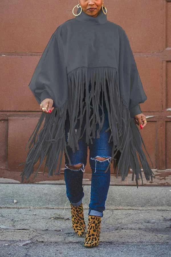 Plus Size Coat Button Pocket