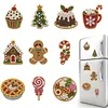 10PCS DIY Pearl Diamond Painting Christmas Fridge Magnets, Sparkling Rhinestone Refrigerator Magnet Craft Kit for Home Decor & Gifts