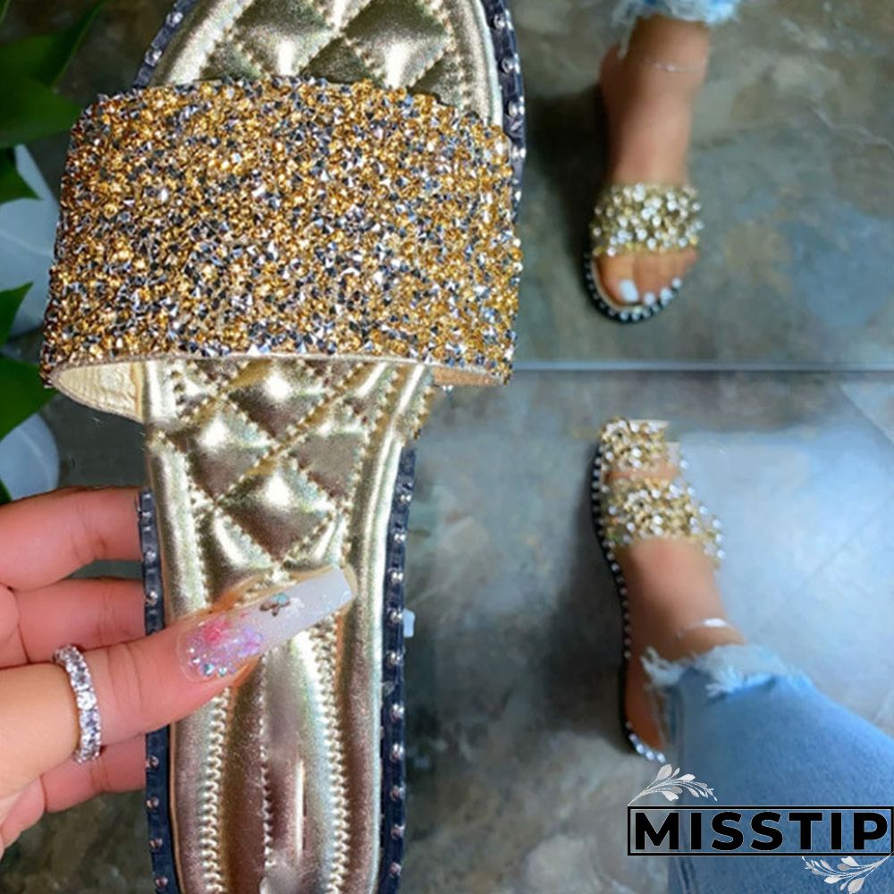 Gold Daily Hollowed Out Round Comfortable Shoes