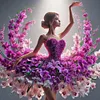 Jupe fleur fille - perceuse ronde peinture diamant - 40*40cm