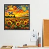 Diamond Painting-5D Full Round Drill Sunflower Landscape(40x40cm)