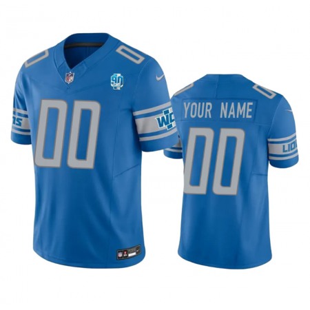 Men's Detroit Lions Active Player Custom Blue 2023 F.U.S.E. 90th Anniversary Vapor Untouchable Limited Stitched Jersey UEJL