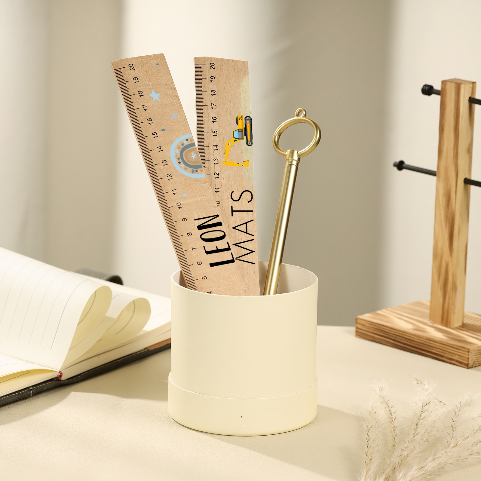 Custom 1 Name Ruler Wooden Ruler Back To School Gift for Boys Girls-Jessemade AU