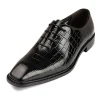Mens Blue Wholecut Dress Shoes