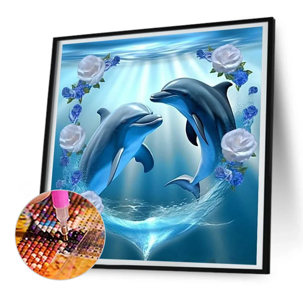Diamond Painting - Full Round Drill - Dolphin(Canvas|30*30cm)