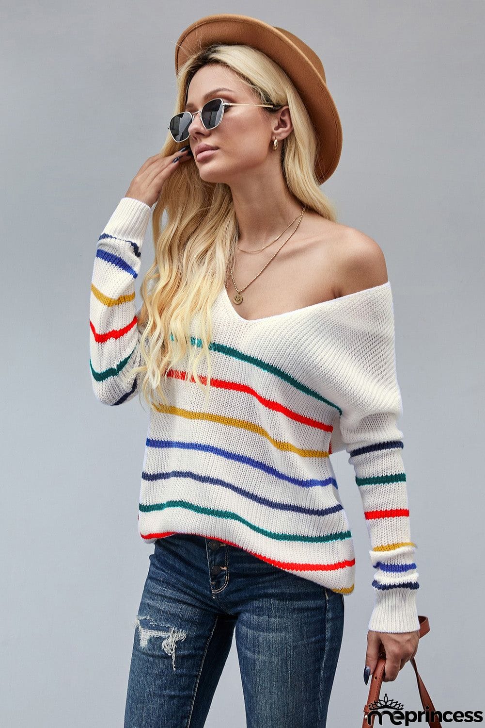 Multicolor Striped Knit Sweater