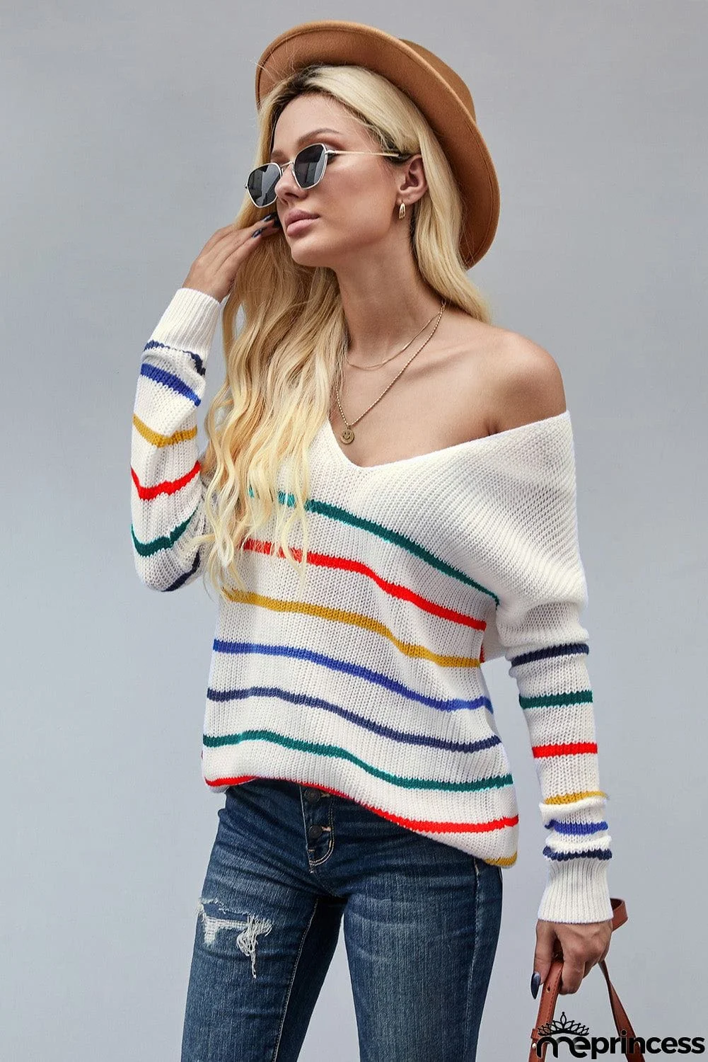 Multicolor Striped Knit Sweater