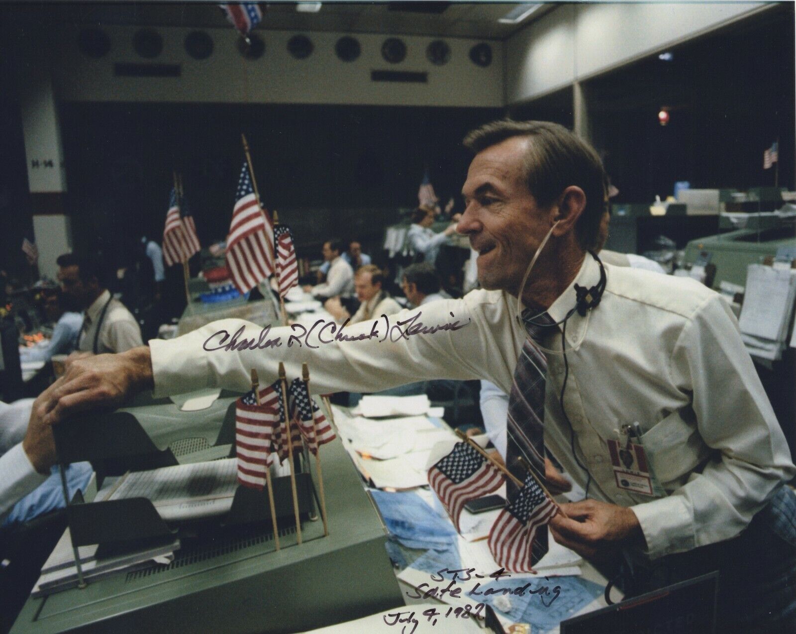 CHARLES R CHUCK LEWIS SIGNED AUTOGRAPH SPACE NASA APOLLO 8X10 Photo Poster painting