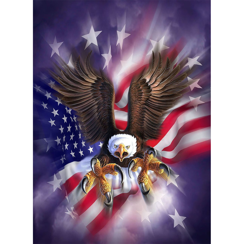 

(Multi-Size) American Flag Eagle - Round/Square Drill Diamond Painting - 30*40CM, Square diamond 40*50cm, 501 Original