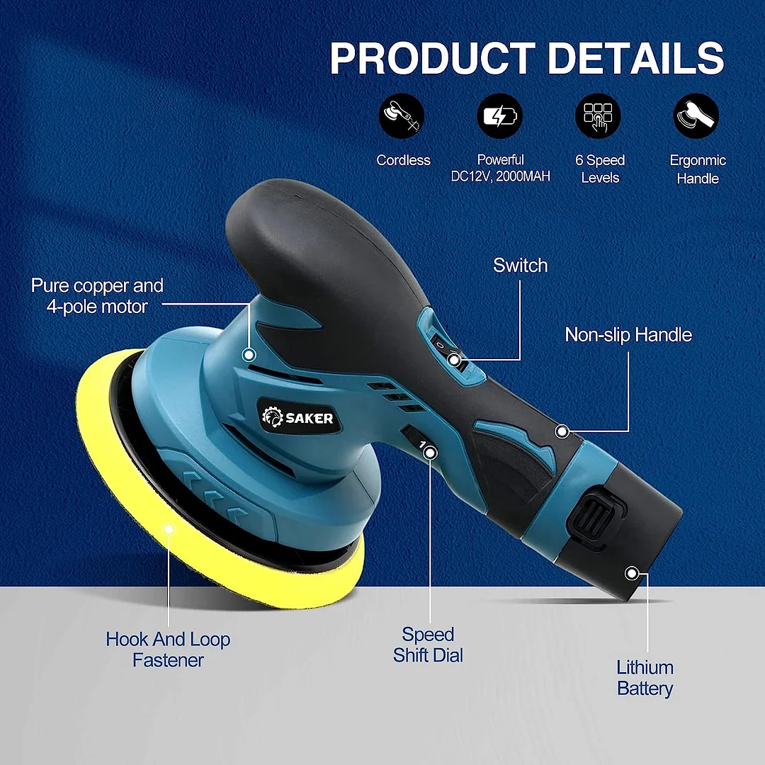 SAKER® Cordless Car Buffer Polisher
