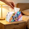 (25cm)Rainbow Butterfly PU DIY Diamond Painting Tissue Box for Beginners Adults
