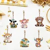 6pcs/set DIY Diamond Painting Special Shape Double Sided  Diamond Art Keyring Keychain Kit (Calf)