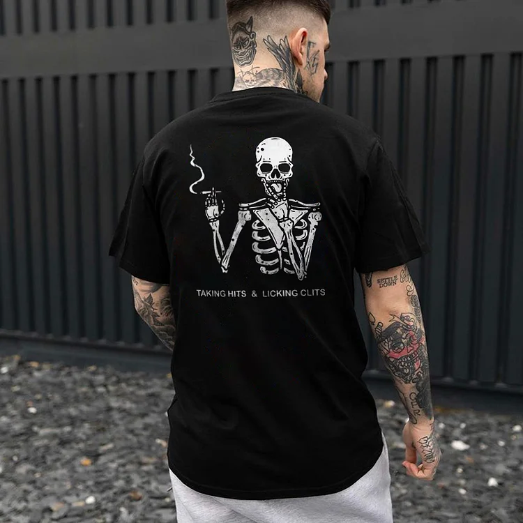 Taking Hits & Licking Clits Skull T-shirt