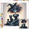 Halloween Skeleton Witch-Full Square Diamond Painting(35*35CM)