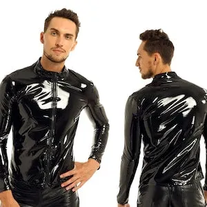 pornhint Pornhint PVC Jacket, Gay Fetish Wear, Fetish Clothing Men, PVC Clothing