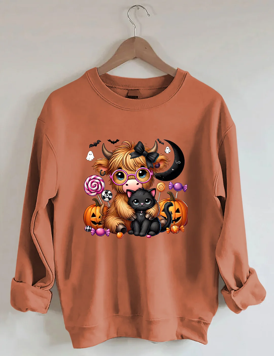 Halloween Cute Highland Cow Sweatshirt