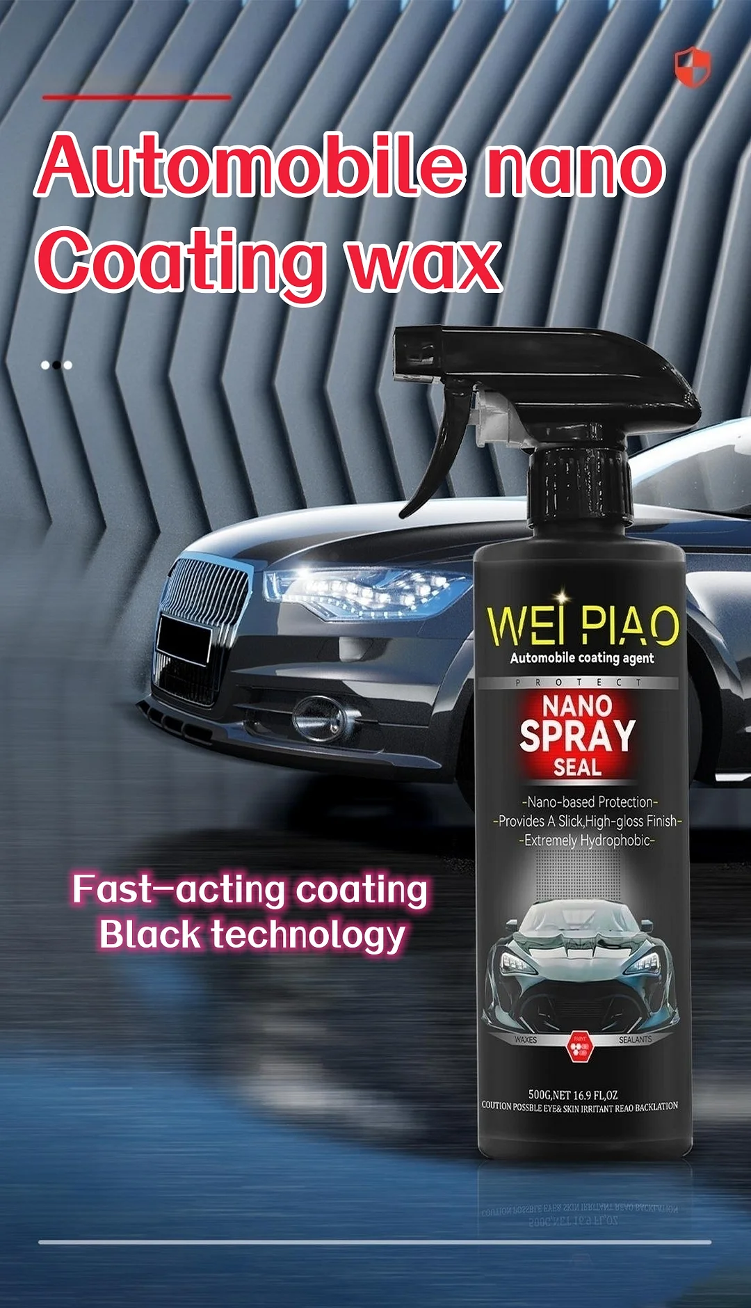 Car body nano-spray coating wax decontamination glazing maintenance waxing