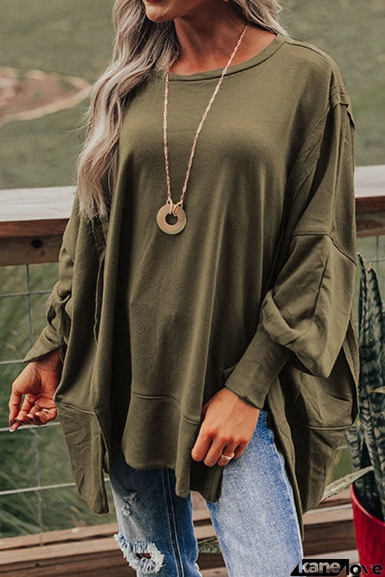 Patchwork Drop Shoulder Oversized Top