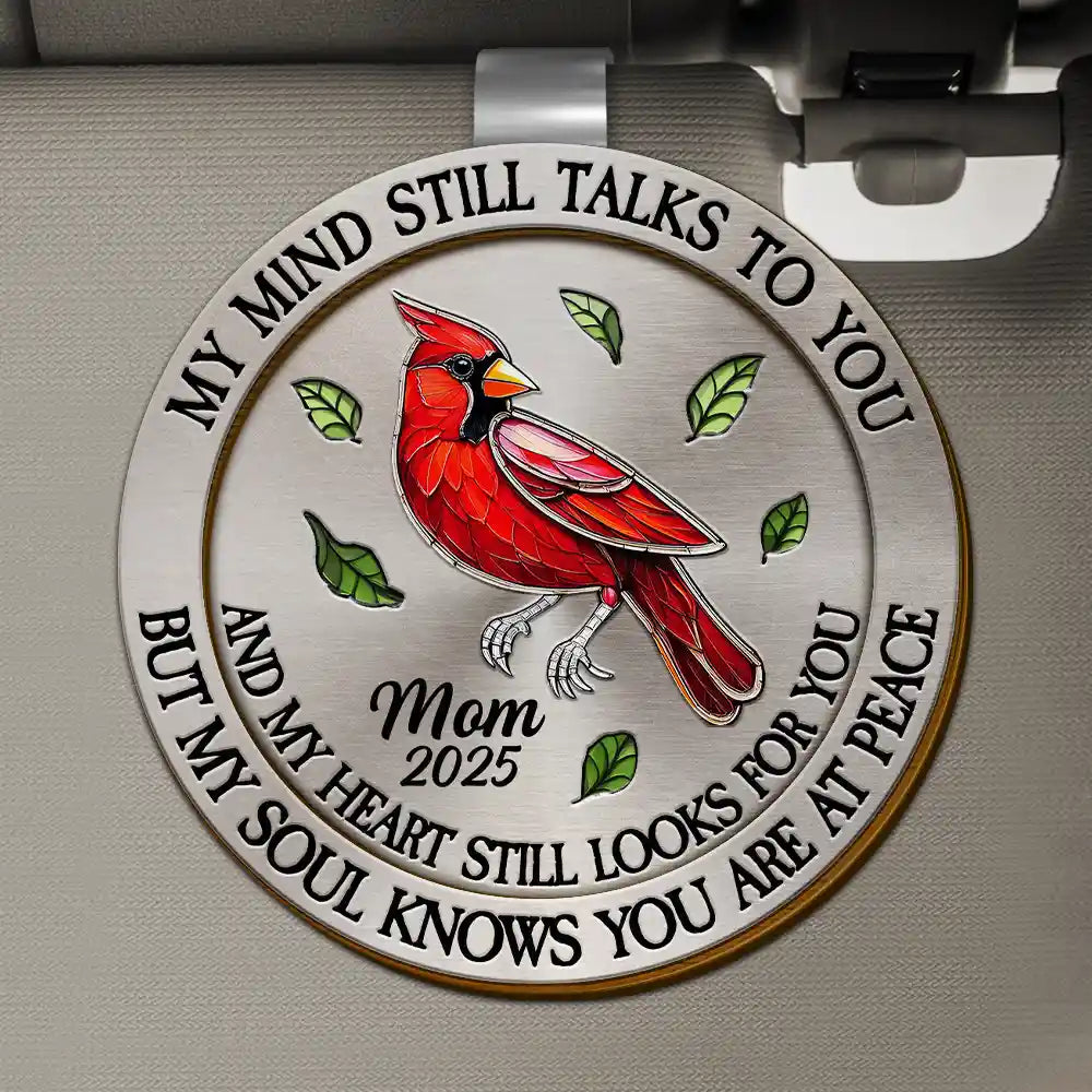Loveyoufancy Memorial My Mind Still Talks To You - Personalized Custom Shaped Car Visor Clip