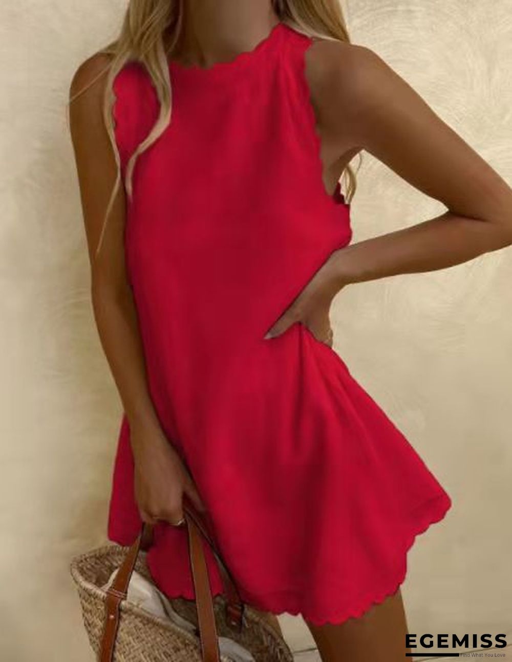 Casual Cotton And Linen Solid Color Embroidered Flounces Women's Dress White Dresses | EGEMISS