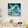 Aurora Mountains Polar Bear-11CT Stamped Cross Stitch 50*50cm/19.69*19.69in
