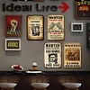 [US Local Warehouse]4PCS Wanted - Vintage Metal Signs Set - 30*40cm