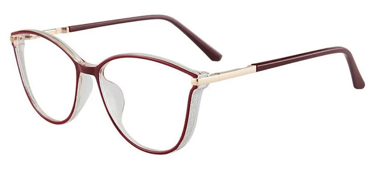 2023 Side Glitter Cat Eye Reading Glasses Women Anti Blue Light TR90 Luxury Eyeglass Frames Optical Prescription Eyewear