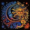 Mandala Soleil Lune-Peinture Diamant Sp&eacute;ciale Partielle-30*30CM