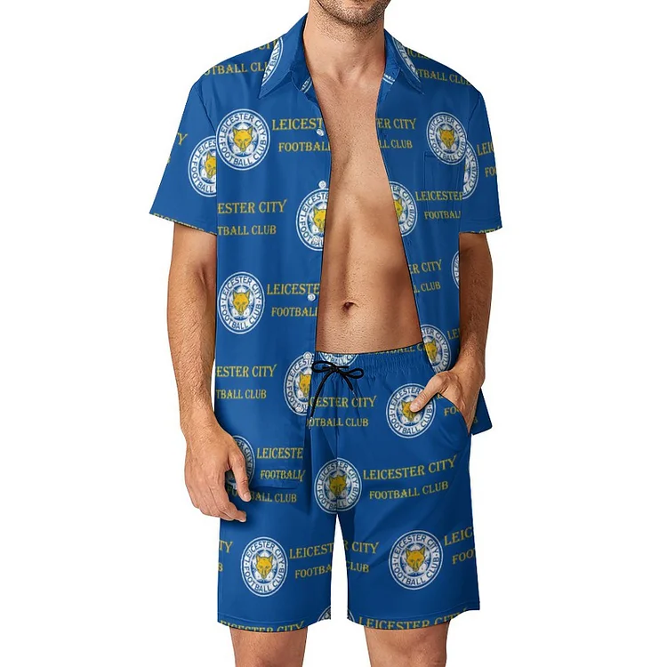 Leicester City Lässiges Strandbekleidungsset Kurzärmeliges Hemd Plus Strandhose