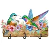 Diamond Painting Wooden Bird Flower Hooks Rail for Home Decor