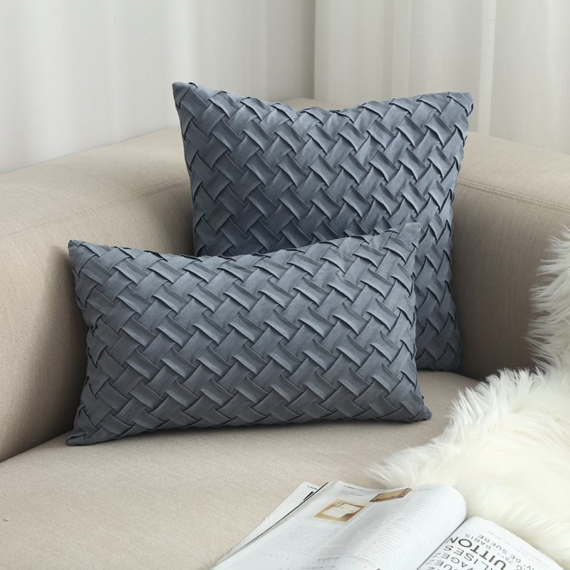 Solid Color Suede Woven Pillowcase Pillow-Besturer