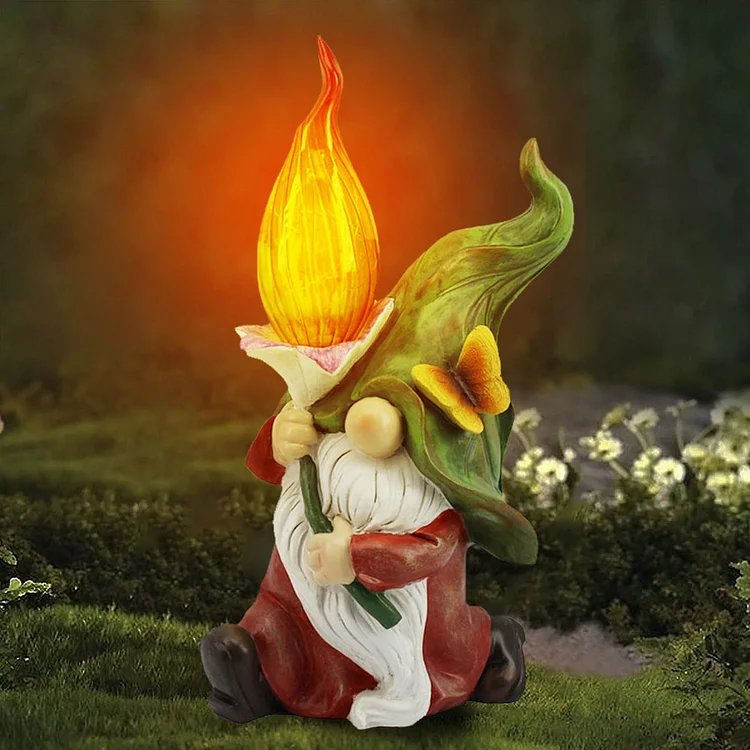 Solar Garden Gnome Statue Decoration
