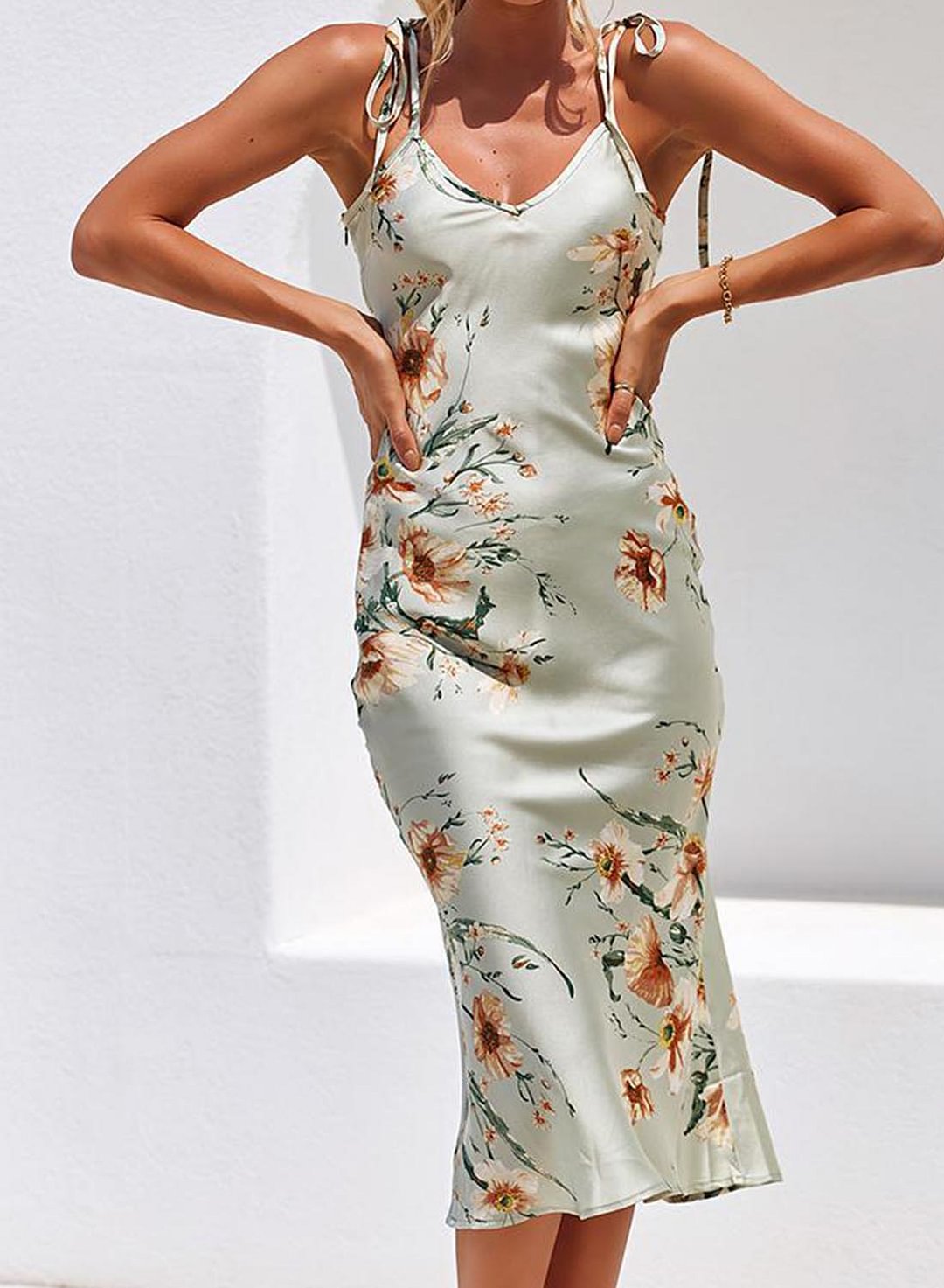 Women's Dresses Floral Print Cami Midi Dress