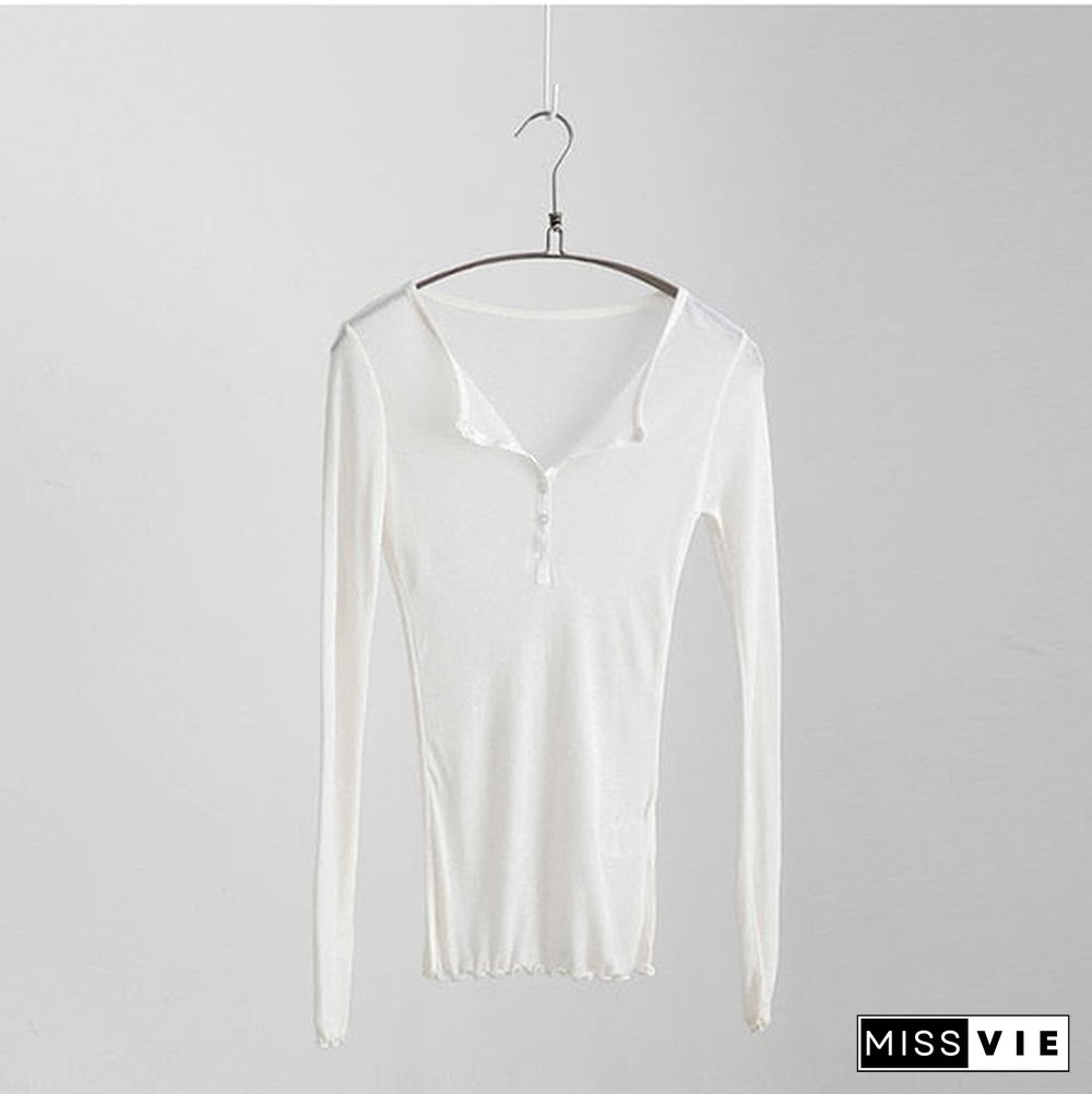 Sexy Tshirt Women T Shirt Spring Summer T-Shirt Women Tops Korean Long Sleeve Vetement Femme Ropa Mujer Kawaii Clothes