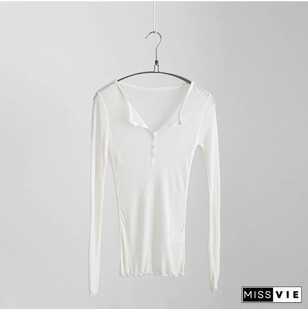 Sexy Tshirt Women T Shirt Spring Summer T-Shirt Women Tops Korean Long Sleeve Vetement Femme Ropa Mujer Kawaii Clothes