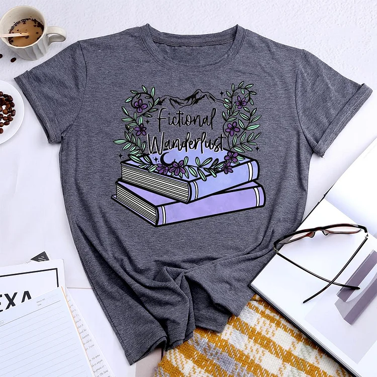 Fictional Wanderlust Round Neck T-shirt-018421