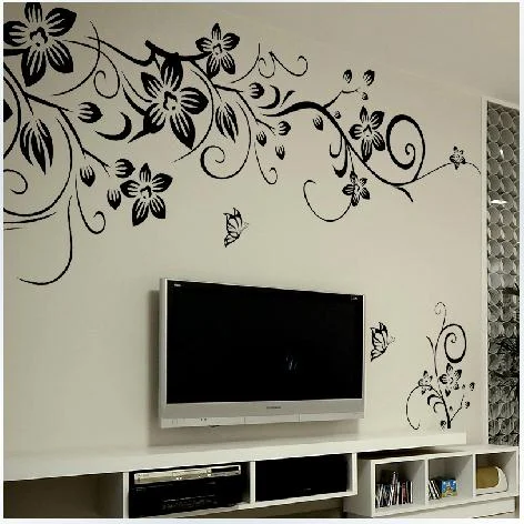 2019 Wall Stickers Fashion Beautiful DIY Removable Vinyl Flowers Vine Mural Decal Art Stikers For Living Room Wall Decoration