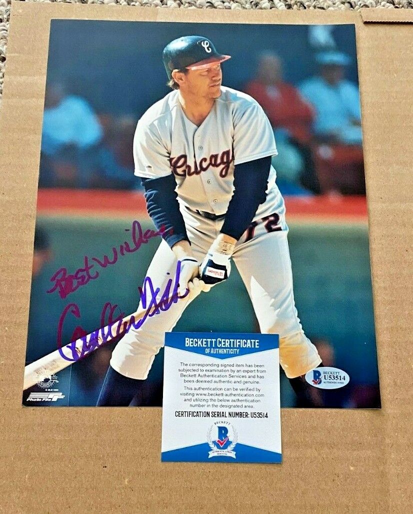 CARLTON FISK SIGNED CHICAGO WHITE SOXS 8X10 Photo Poster painting BECKETT CERTIFIED