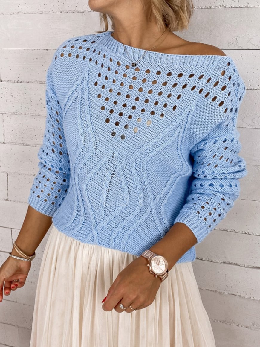 Women's Fashion Solid Round Neck Sweaters