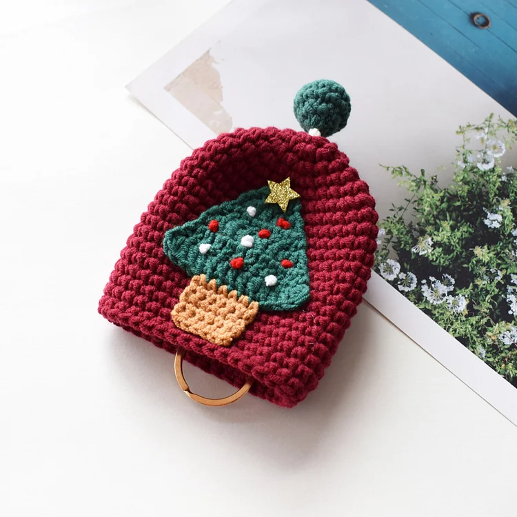 Lulusnow Handmade  Merry Chrismas Love Gift  Crochet Key Cover Gift for Her/Friend/Kids