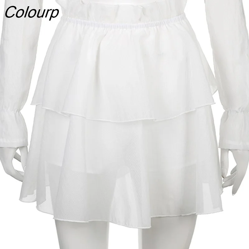 Colourp Casual Slim Solid Dress Set Women Holiday 2 Piece Sets Bow Crop Top With Gloves Mid-Waisted Mini Skirts With Shorts