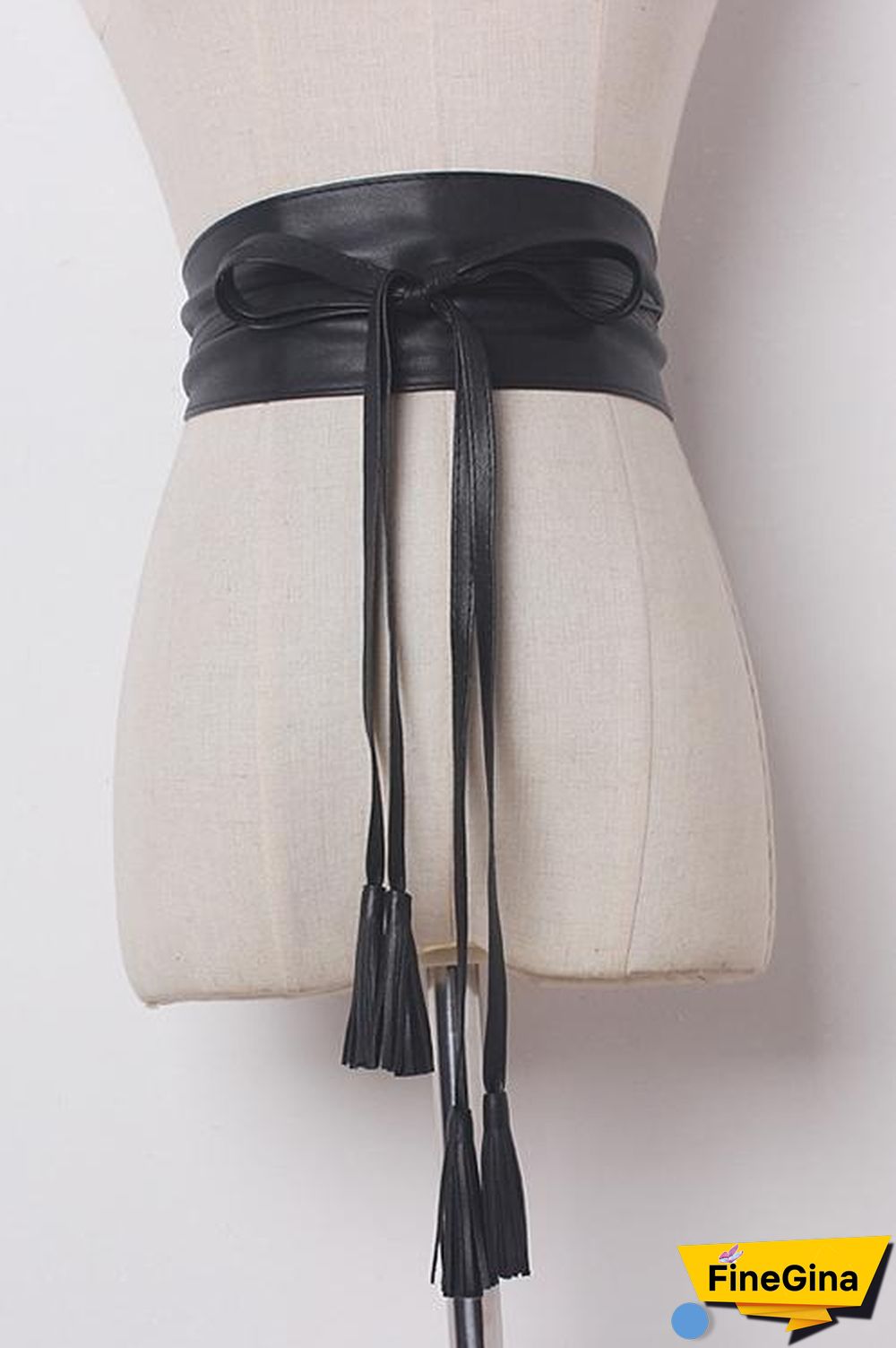 Tassels Pu Lace Up Wide Belt