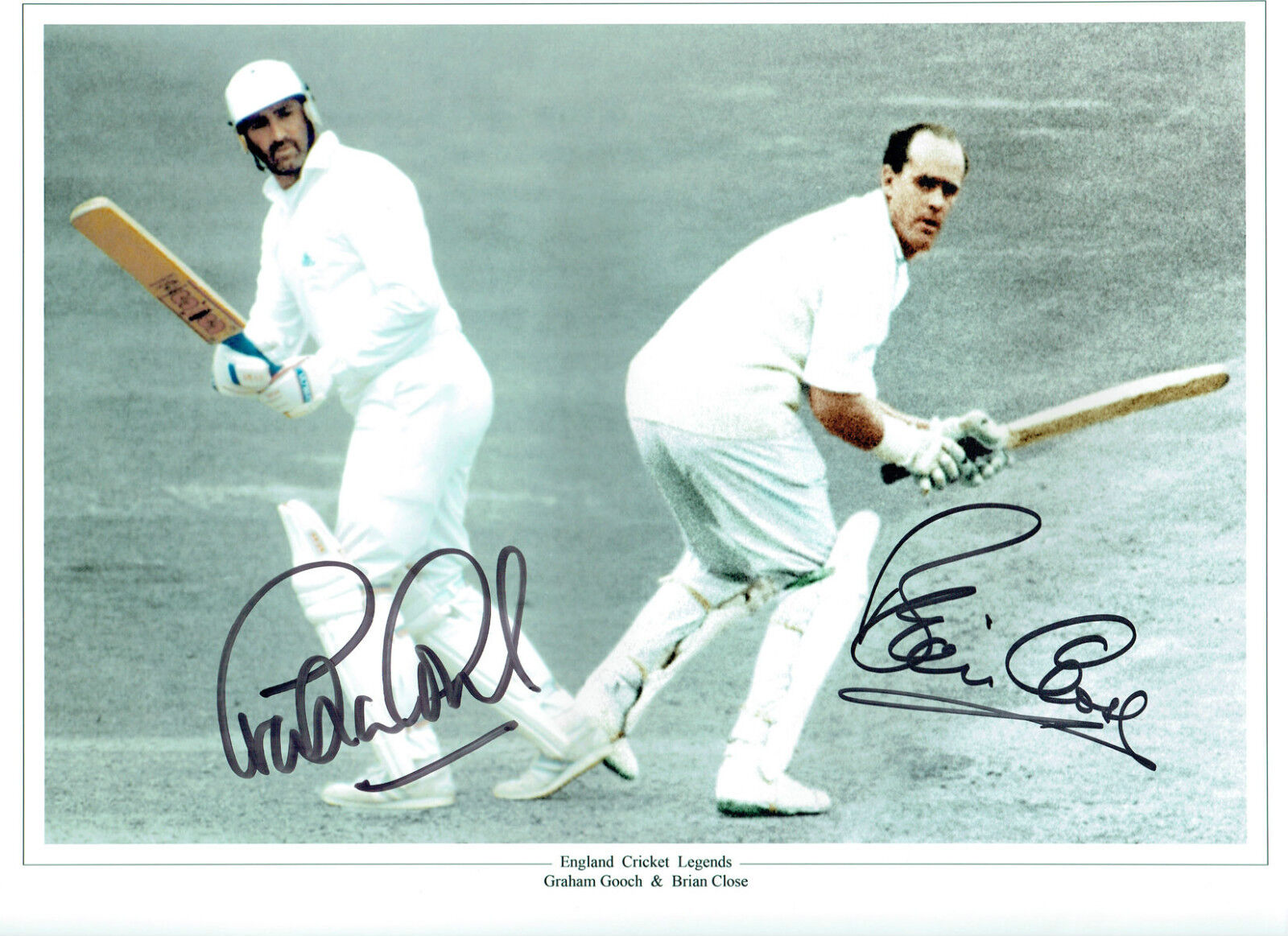 Brian CLOSE & Graeme GOOCH Signed Autograph HUGH 16x12 Cricket Photo Poster painting AFTAL COA