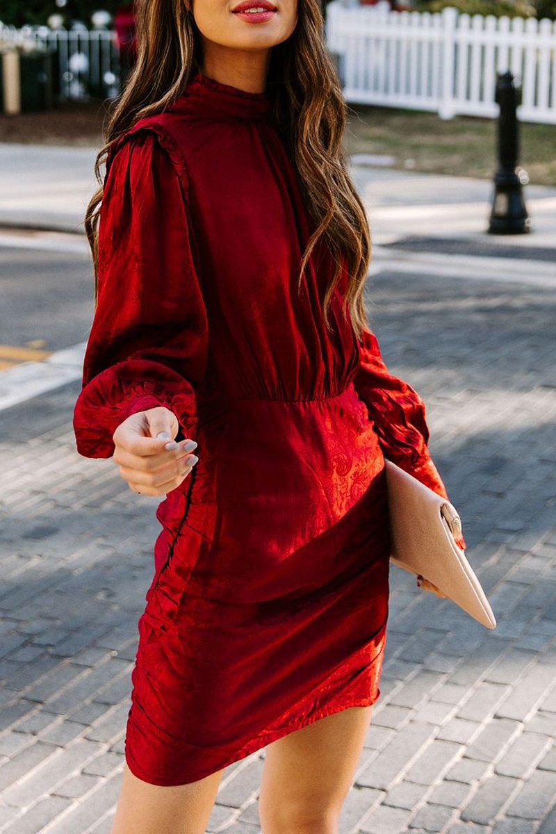Open Back Jacquard Hip Package Dress