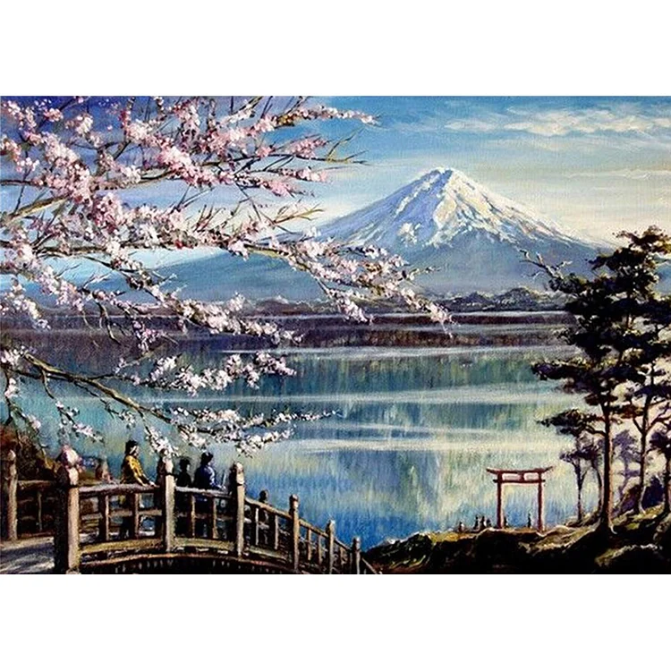 Full Round Diamond Painting - Under The Mount Fuji 50*40CM