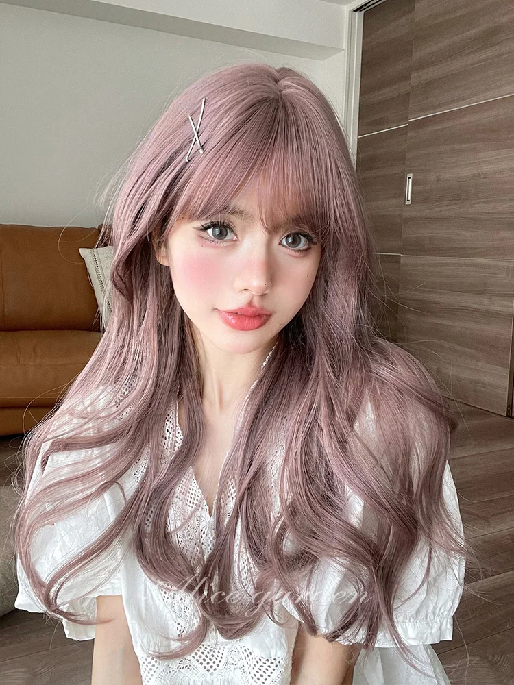 Casual Series Ash Pink Curly Wig