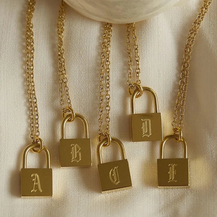 INITIAL LOCK NECKLACE