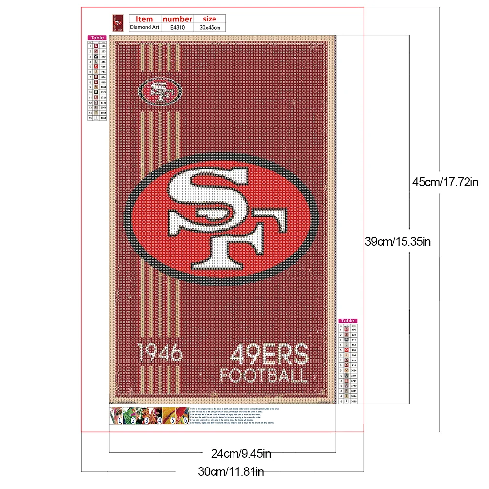 Diamond Painting - Full Round Drill - San Francisco 49ers(Canvas|30*45cm)