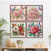 (US Only)4Pcs 30x30cm Flower 5D DIY Special Shape Crystal Partial Diamond Painting Kit